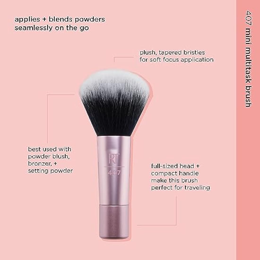 Real Techniques Mini Multitask Makeup Brush | Travel Face Brush