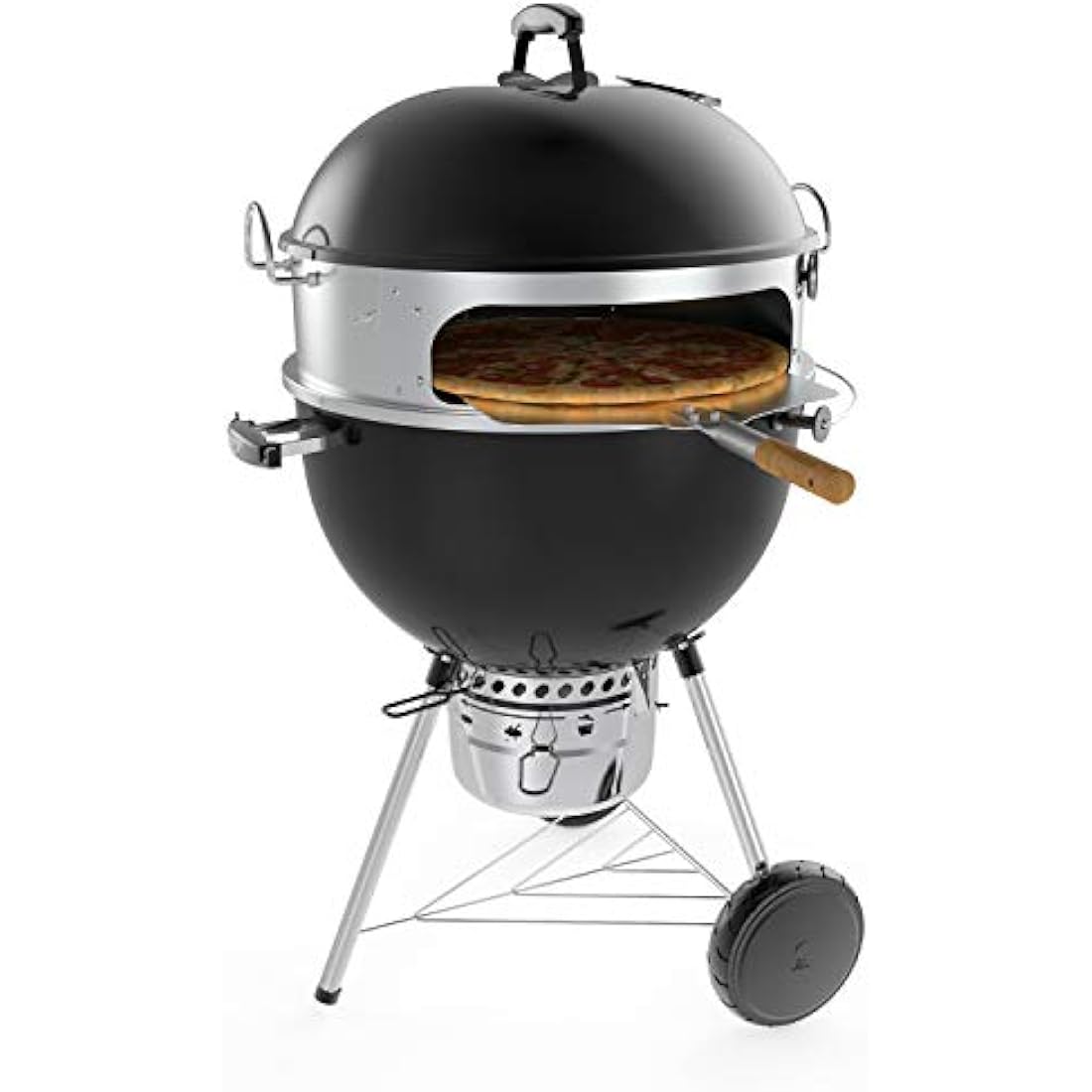Onlyfire 57CM Kettle Grill Pizza Ring Kit with Rotisserie & Stone