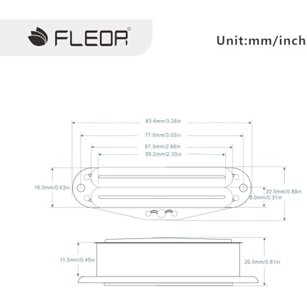 FLEOR Alnico 5 Hot Rail Humbucker Pickup for ST SQ TL Electric Guitar