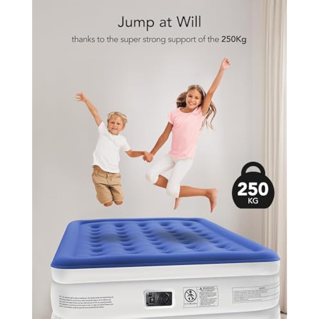 iDOO Single Air Mattress with Built-in Pump - Inflatable Camping Guest Bed