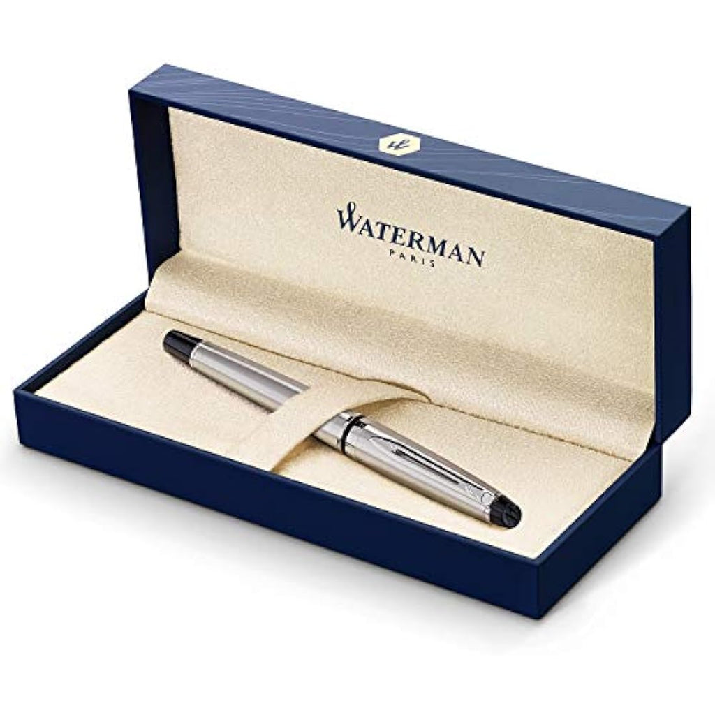 Waterman Expert Fountain Pen | Stainless Steel Medium Nib Writing Pen