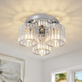 Jolof Store Modern 3-Light Crystal Chandelier – Chrome Flush Ceiling Light