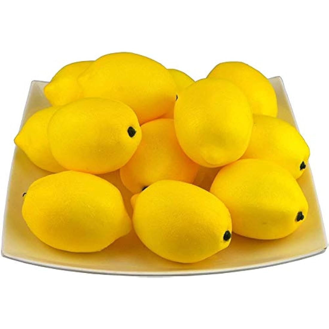 JEDFORE Artificial Lemons – 12pcs Lifelike Fake Fruit for Home Decor