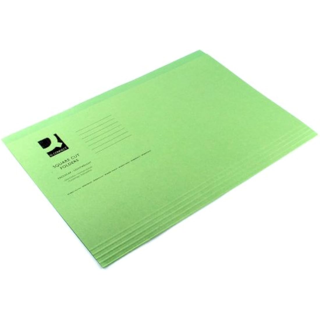 Q-Connect Foolscap Square Cut Folders, 180gsm Green - Pack of 100