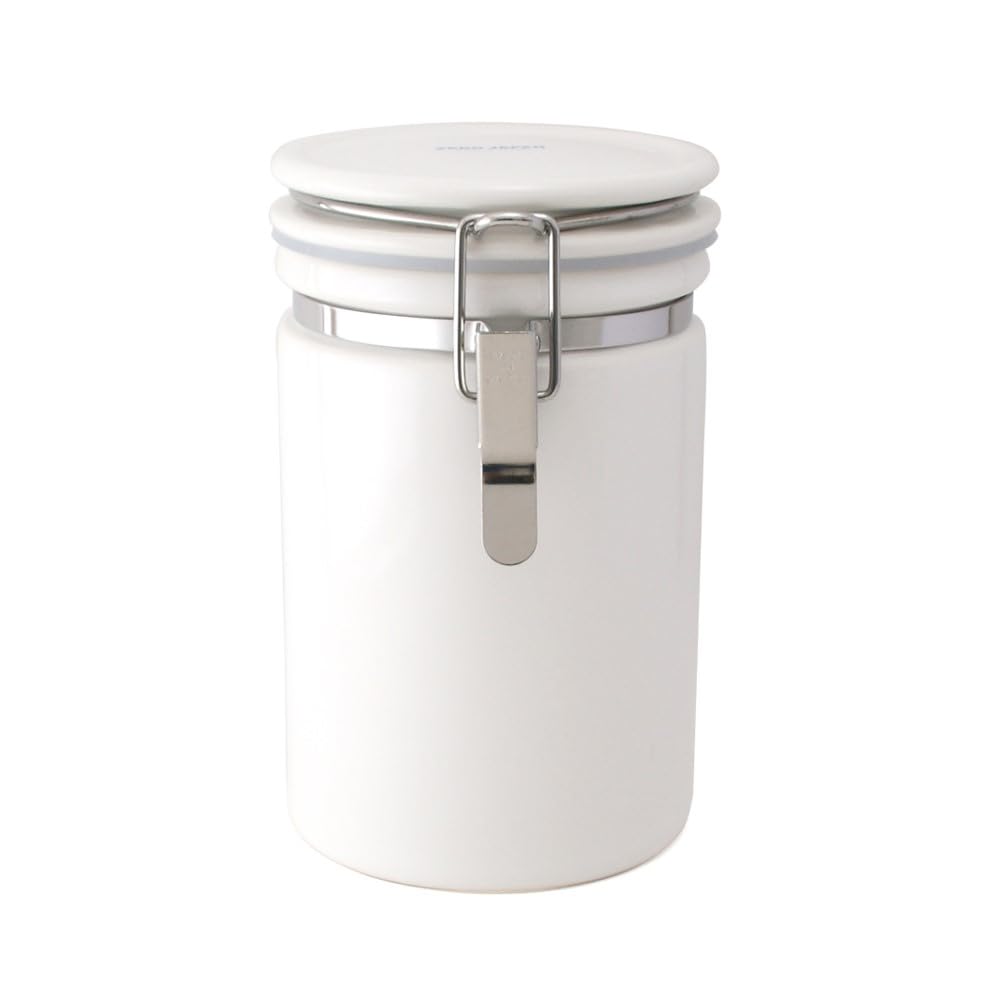 Zero Japan Ceramic Coffee Canister - 800cc Airtight Mino Ware - White
