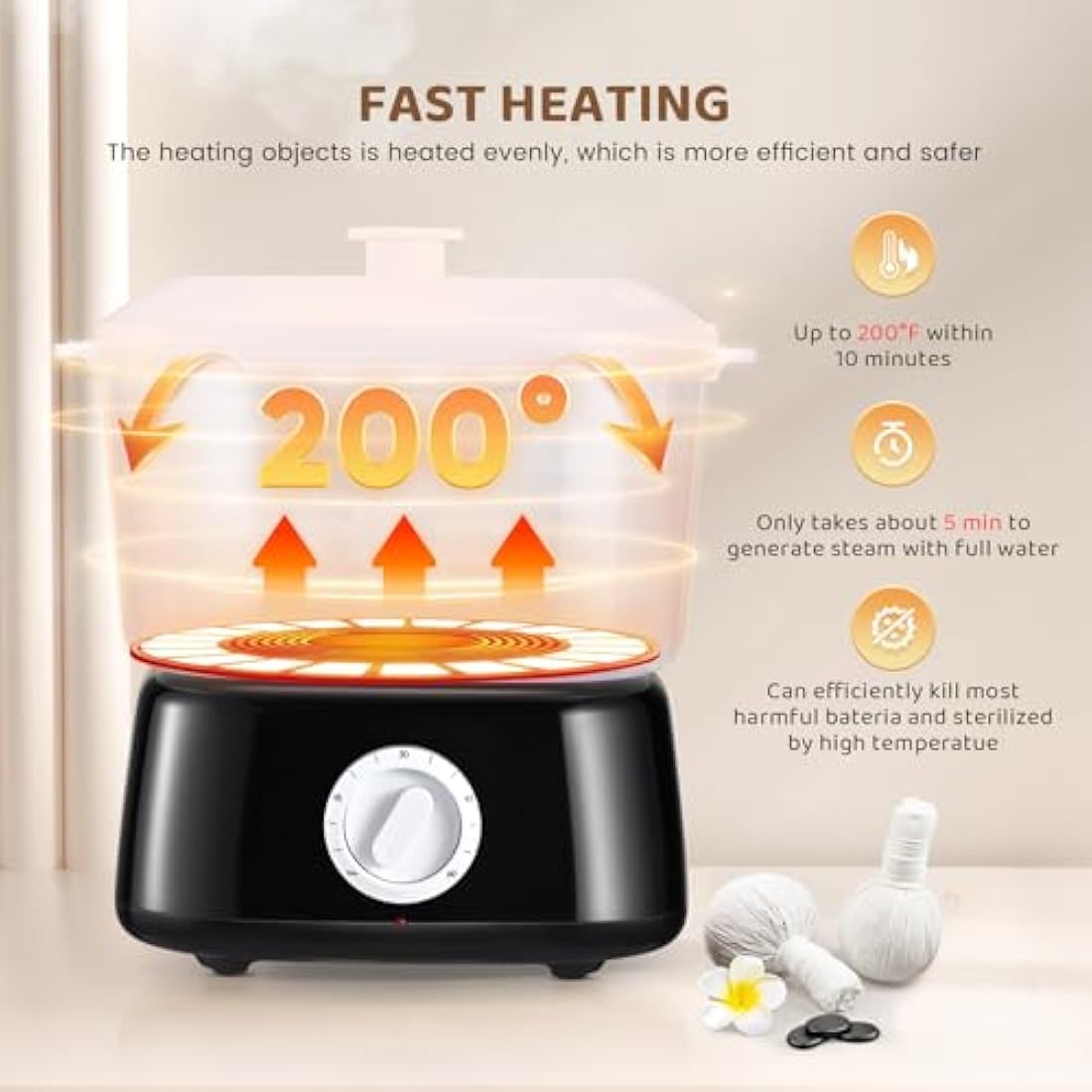 SenDeluz 3L Towel Warmer & Steamer | Fast Heating Spa Salon Heater