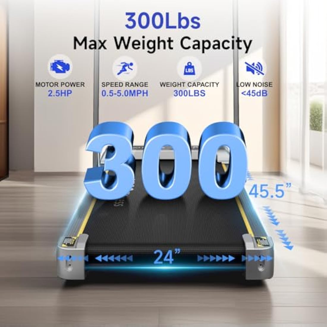 YPOO 3-in-1 Walking Pad with Incline | Foldable Under Desk Treadmill