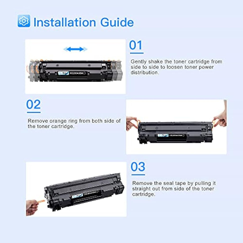 LxTek 85A CE285A Compatible Black Toner for HP LaserJet P1102W | 4-Pack