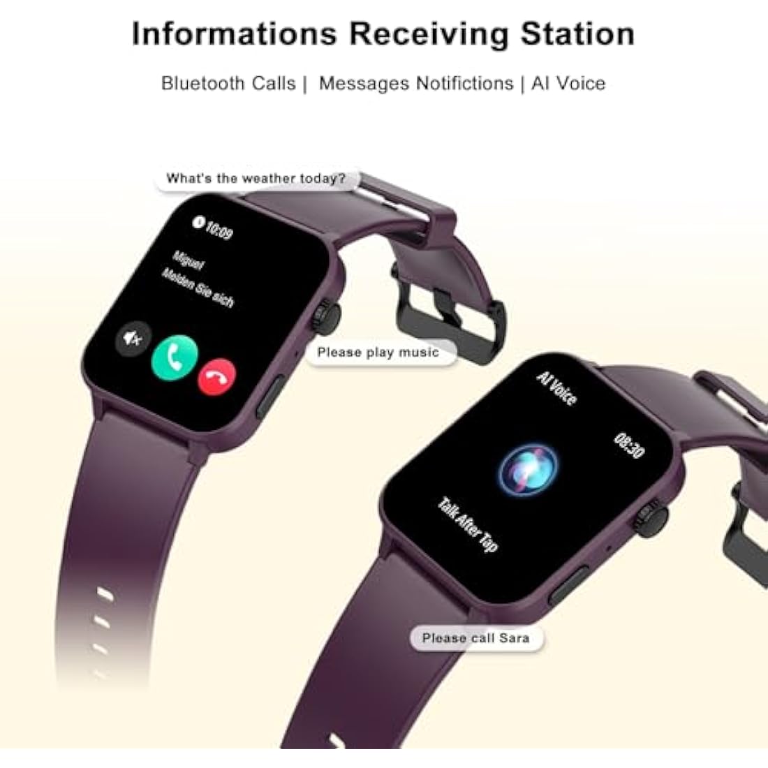 Blackview Smart Watch - 1.85" HD Fitness Tracker with Bluetooth Calling