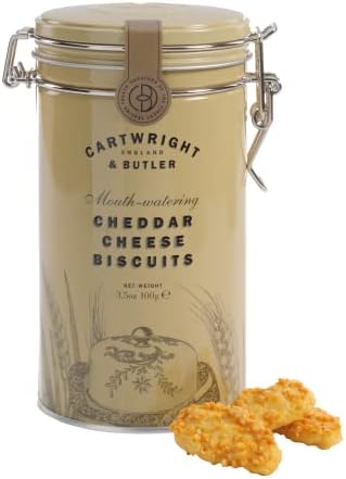 Cartwright & Butler Cheddar Cheese Biscuits – Savory Gourmet Snack Tin