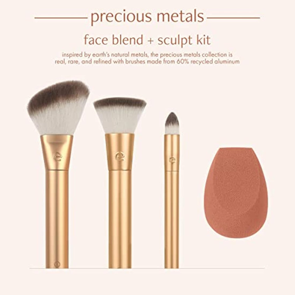 EcoTools Precious Metals Face Blend & Sculpt Makeup Brush Set - 4pc