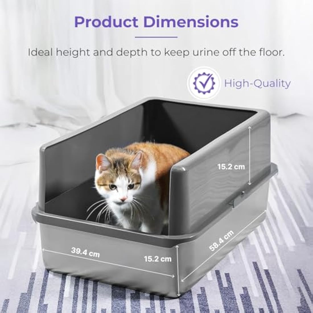 iPrimio Stainless Steel XL Cat Litter Box – High Sided & Odour Resistant
