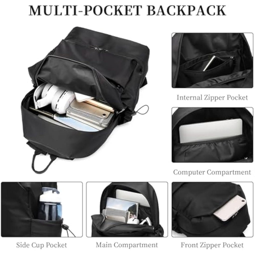 Seyfocnia Waterproof Gym Backpack with Shoe Compartment – Black
