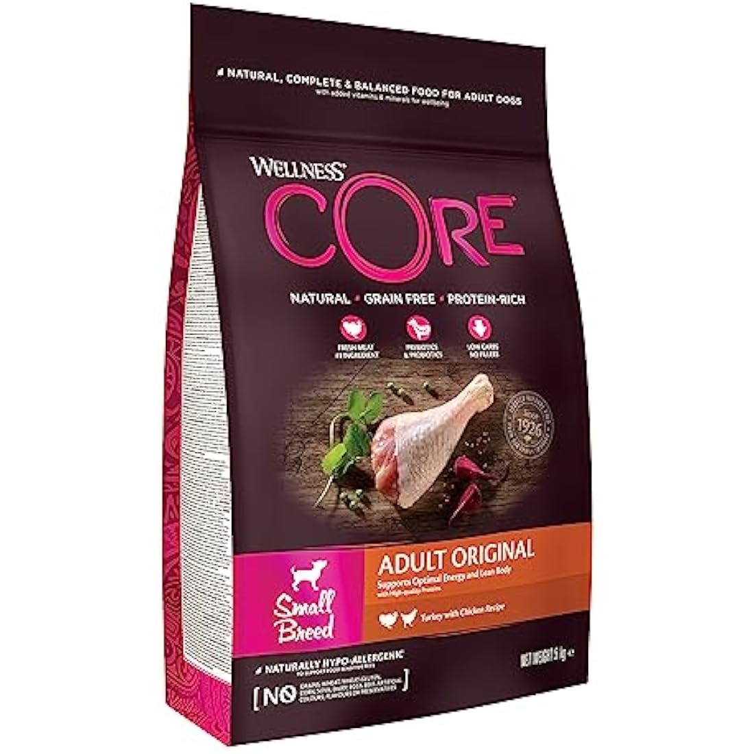 Wellness CORE Small Breed Grain-Free Dry Dog Food - Chicken & Turkey 5kg