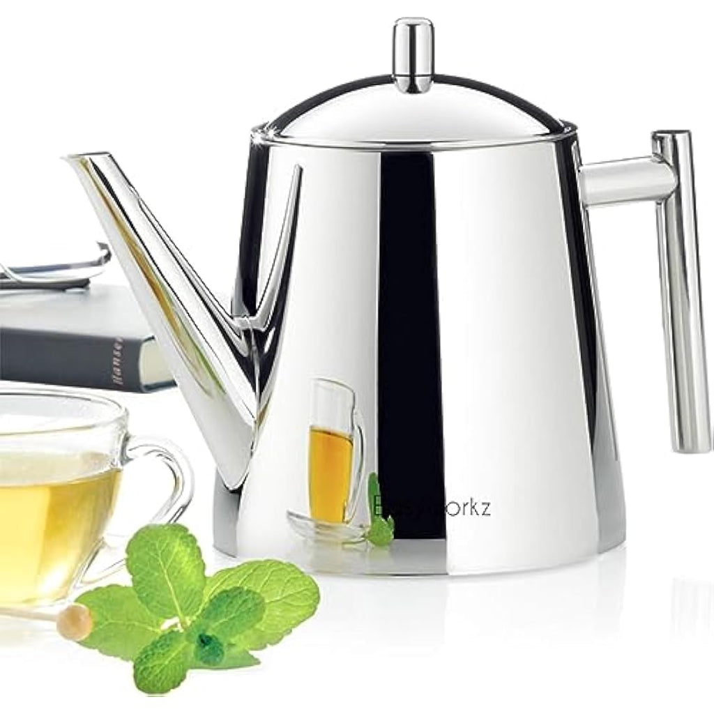 Easyworkz 1500ml Stainless Steel Teapot with Infuser | Drip-less Spout