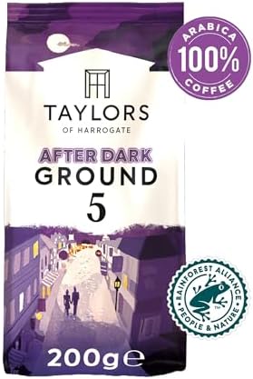 Taylors of Harrogate After Dark Ground Coffee – Dark Roast, 6 x 200g