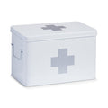 Zeller First Aid Box – White Metal Medicine Storage with 5 Compartments