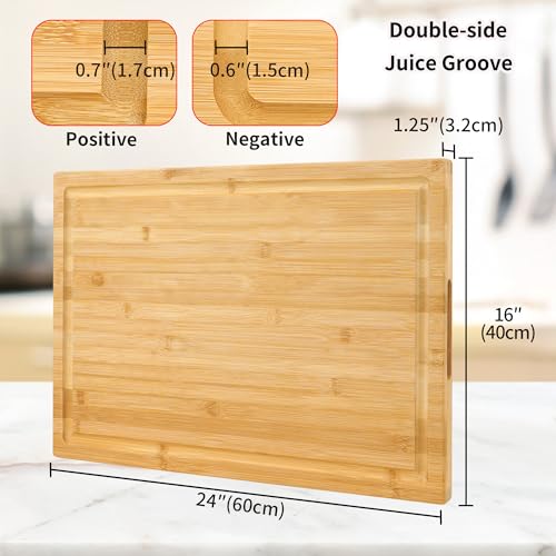 Utoplike Extra Large Bamboo Cutting Board | 60x40cm Butcher Block
