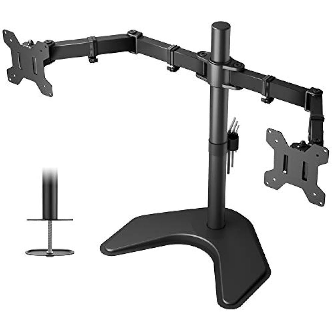 BONTEC Dual Monitor Stand – Double Arm Desk Mount for 13-27" Screens