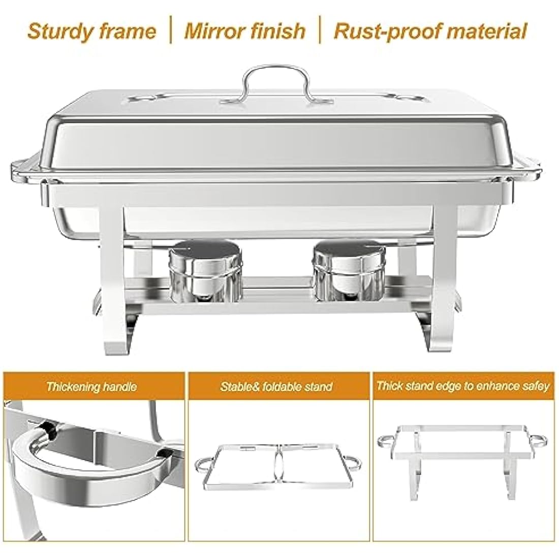 4-Pack Chafing Dish Buffet Set | 9L Stainless Steel Food Warmer