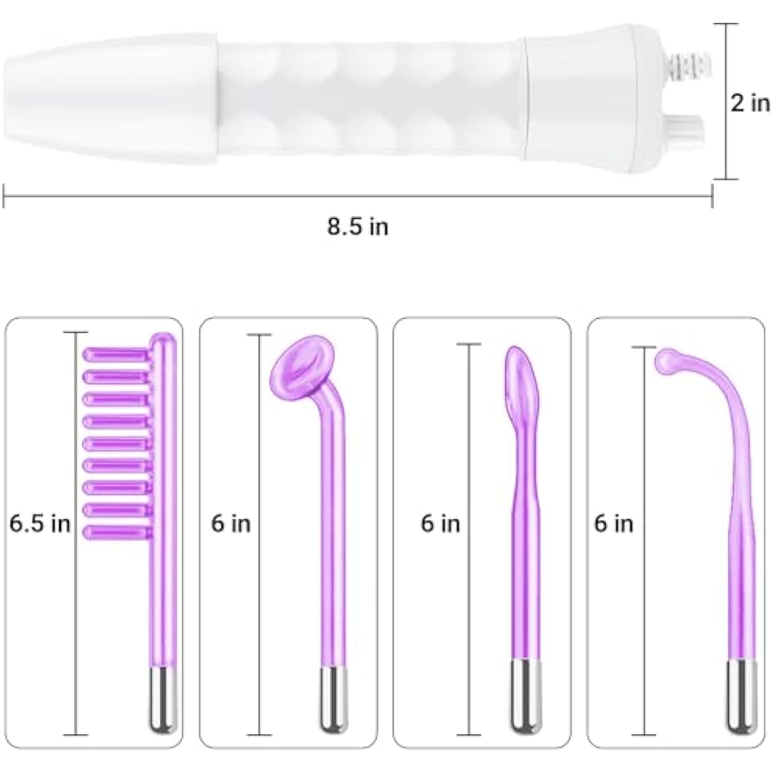 UUPAS High Frequency Facial Wand – Argon Skin Machine with 4 Tubes