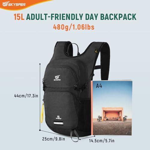 SKYSPER 15L Hiking Backpack – Lightweight Recycled Travel Day Pack