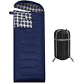 REDCAMP Cotton Sleeping Bag with Flannel Liner and Removable Pillow