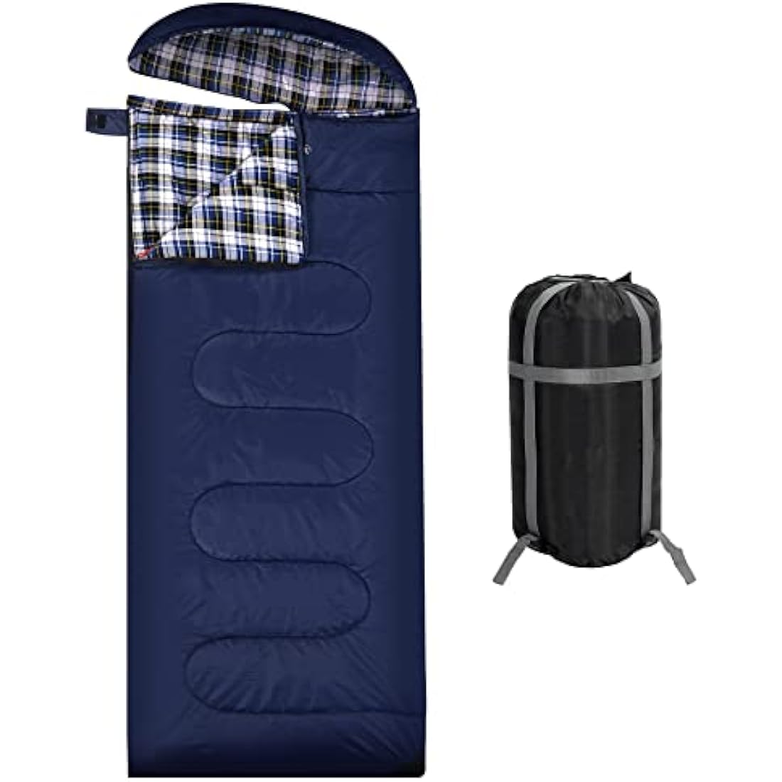 REDCAMP Cotton Sleeping Bag with Flannel Liner and Removable Pillow