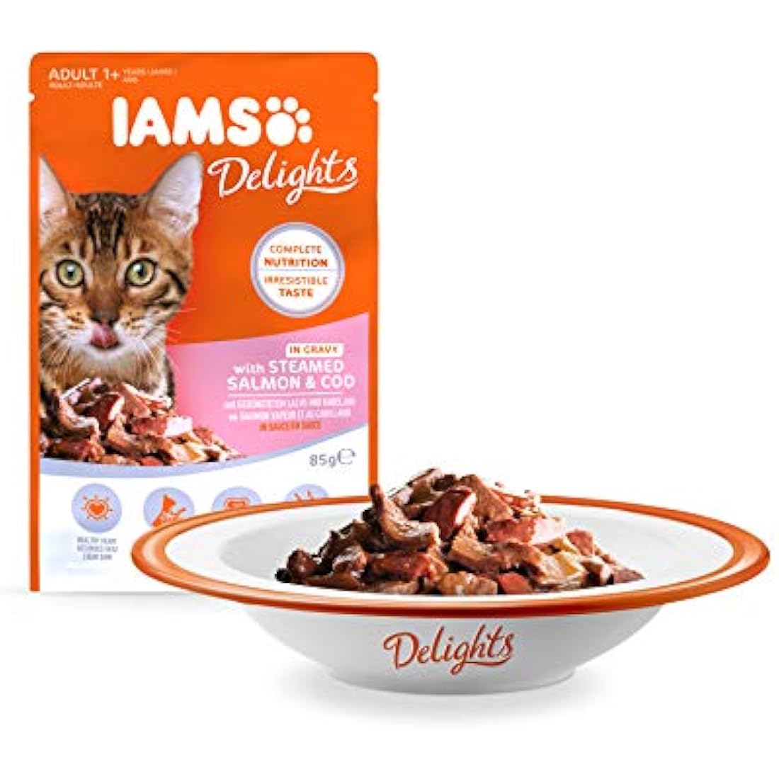 IAMS Delights Adult Wet Cat Food | Meat & Fish in Gravy | 24 x 85g