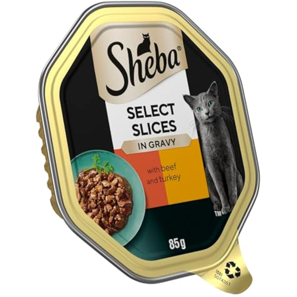 Sheba Select Slices Beef in Gravy Wet Cat Food - 22 x 85g Multipack
