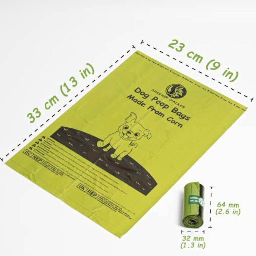 Greener Walker Biodegradable Dog Poop Bags – 1080 Extra Thick Leak Proof