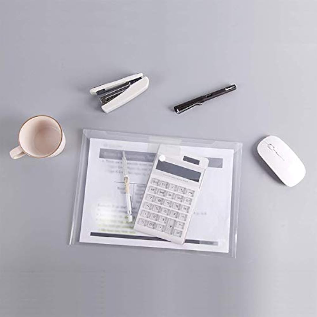 Jolof Store A4 Clear Plastic Wallets – 24 Pack Document Folders with Popper