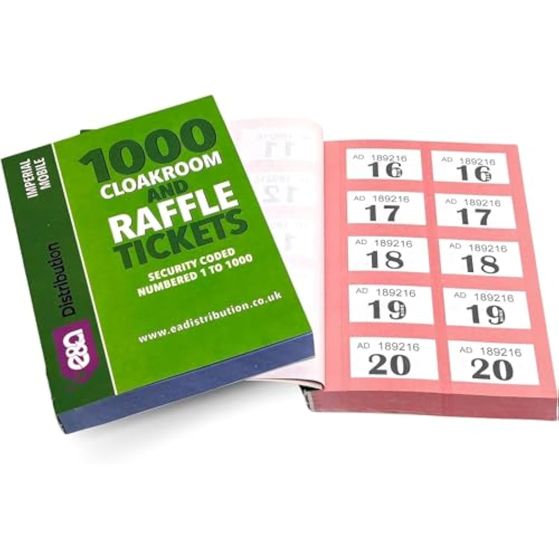 Jolof Store Raffle Tickets – 4 Books of 1-1000 Numbered Cloakroom Tickets
