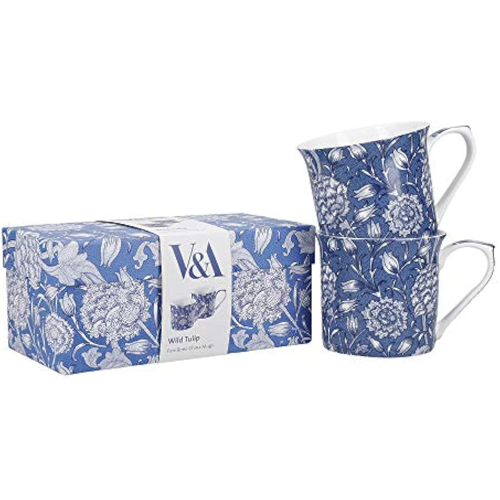 V&A William Morris Wild Tulip Bone China Mugs, 300ml Set of 2