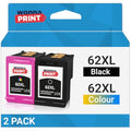 WonnaPrint 62XL Ink Cartridges for HP Envy 5540 5640 & OfficeJet 5740 | 2 Pack