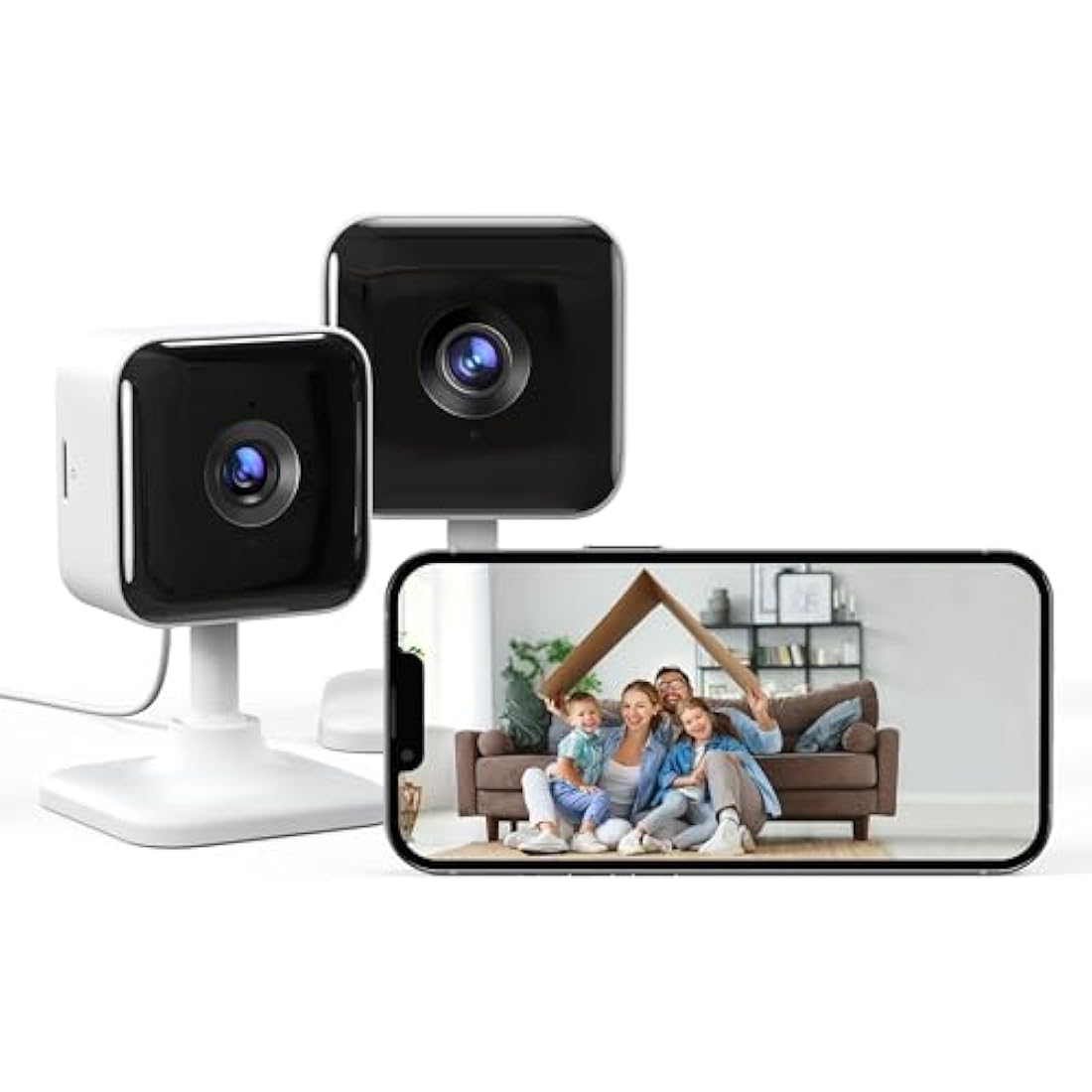 GNCC 1080P Indoor Security Camera 2-Pack | WiFi Home Monitor with Night Vision