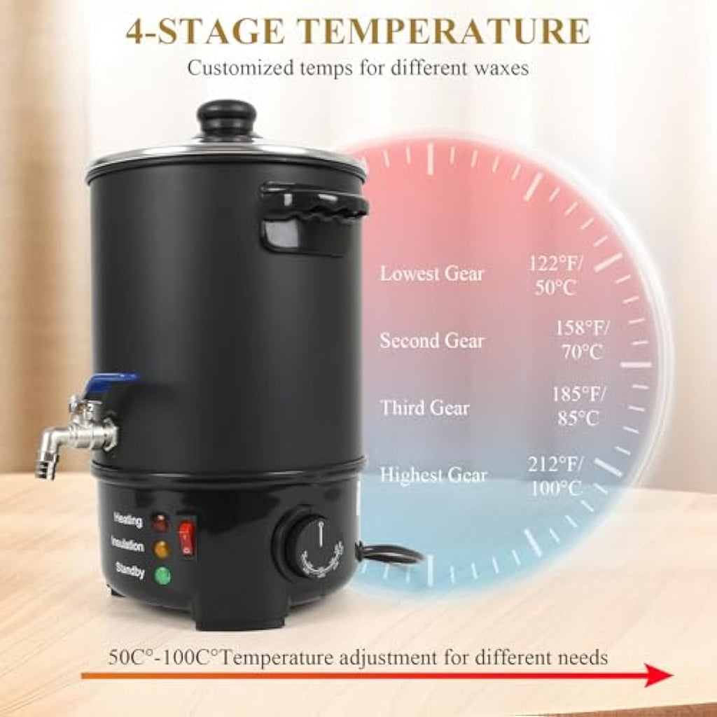 6L Electric Wax Melter – 1000W Candle Making Pot with Spout