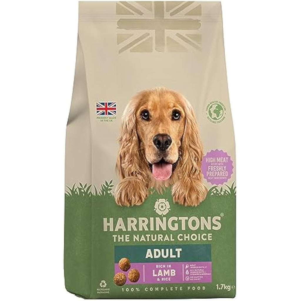 Harringtons Lamb & Rice Dry Dog Food - Natural Adult Kibble 1.7kg (4 Pack)