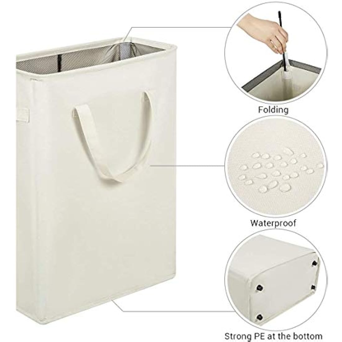 Jolof Store Slim Laundry Basket | Foldable Waterproof 600D Oxford Hamper