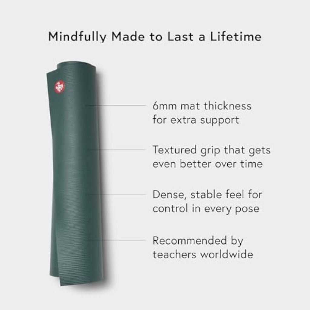 Manduka PRO Yoga Mat – 6mm High Density Cushion Non-Slip Pilates Mat