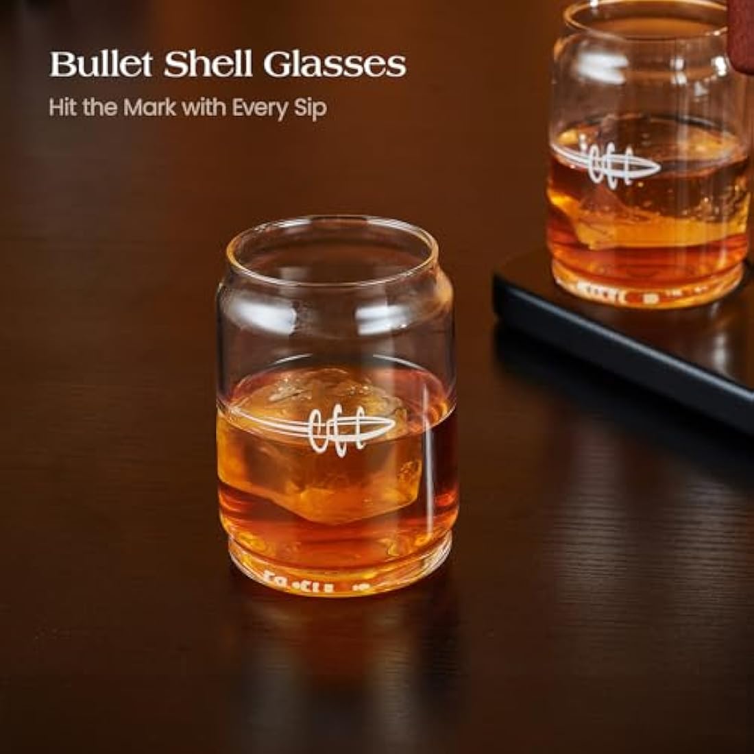 Kollea Gun Whiskey Decanter Set | Lead-Free Glass with Bullet Glasses