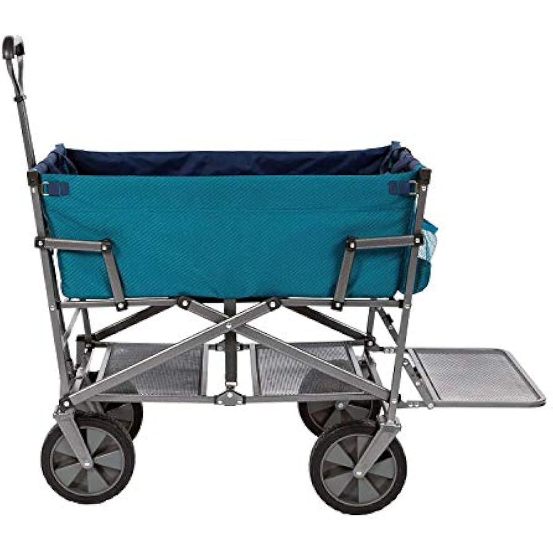 MacSports Double Decker Folding Wagon – Heavy Duty Utility Cart, Teal