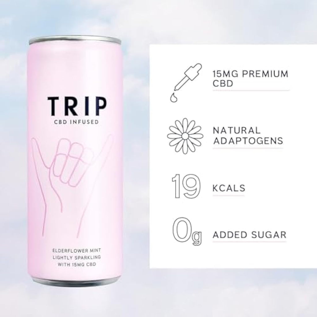 TRIP CBD Sparkling Mixed Pack – Low Calorie Vegan Drinks (24 x 250ml)