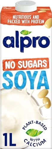Alpro Soya Milk Unsweetened - Plant-Based Dairy Free Drink 1L (8 Pack)