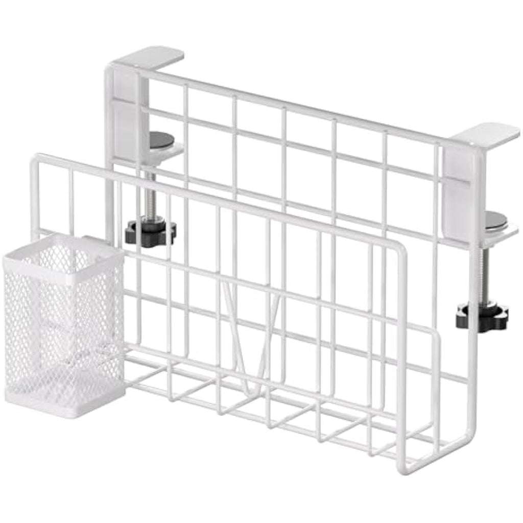Jolof Store Desk Side Laptop Stand – Vertical Clamp-on Holder with Pen Cup