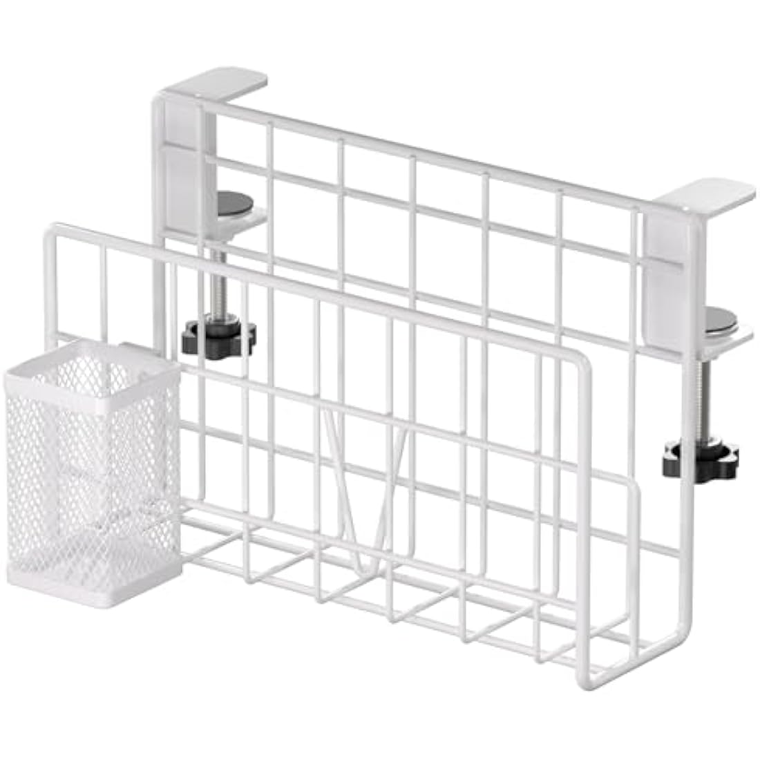 Jolof Store Desk Side Laptop Stand – Vertical Clamp-on Holder with Pen Cup