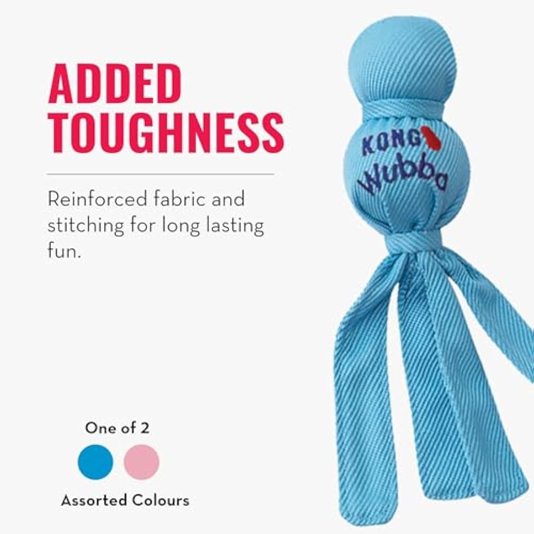 KONG Wubba Puppy Nylon Tug of War Squeaky Dog Toy – Assorted Colors