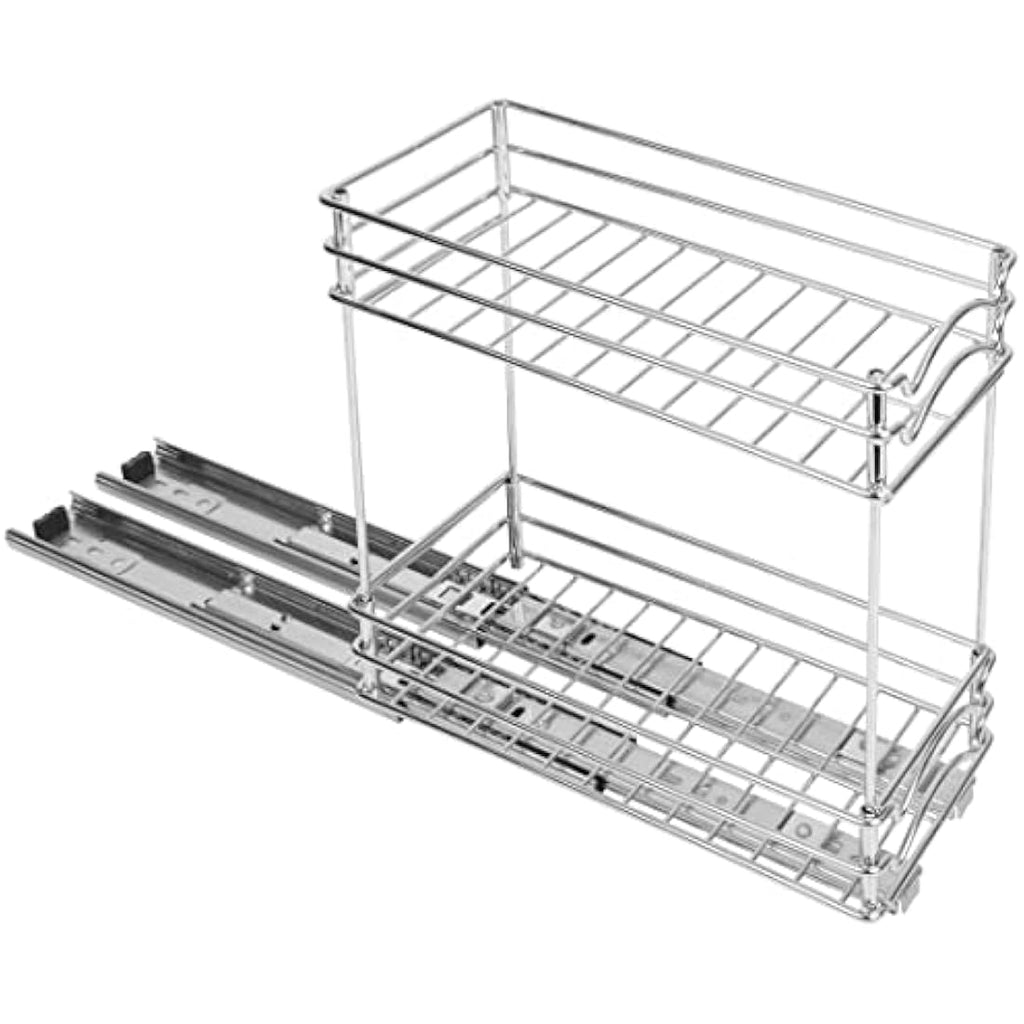BELLE VOUS 2-Tier Pull Out Spice Rack – Heavy-Duty Sliding Kitchen Organiser