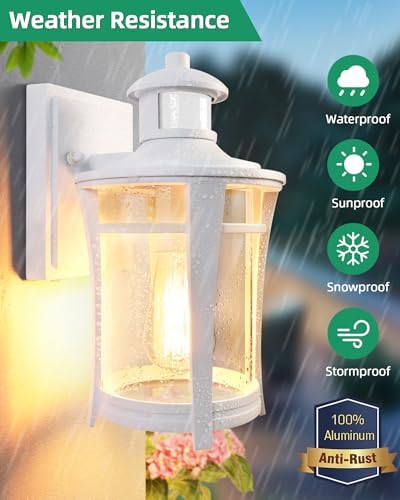 Lamomo Motion Sensor Outdoor Wall Light – Dusk to Dawn Security Sconce