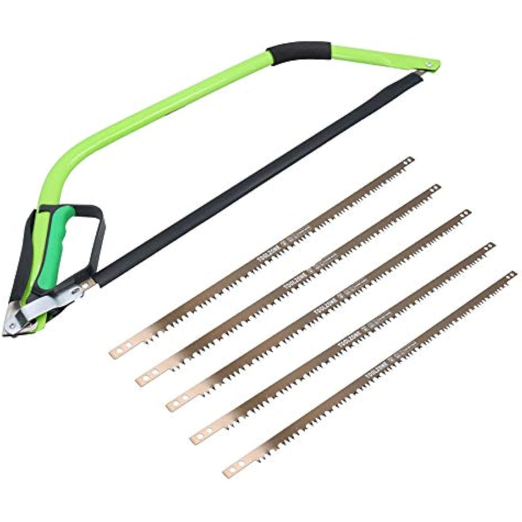 24” Heavy Duty Bow Saw for Wood and Trees with 6 Spare Blades